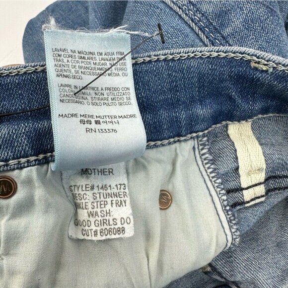 Mother Womens Stunner Zip Ankle Step Fray Good Girls Do Designer Jean W24-26/L27 - Picture 6 of 11